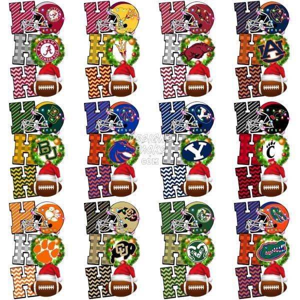 63 Ncaa College Football Teams Christmas Designs Bundle