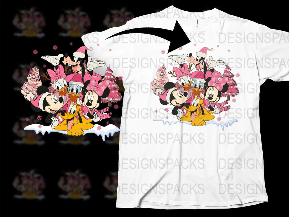 Disney Mickey Minnie Mouse T-Shirt, Romantic Blossom Graphic Tee, Unisex Cartoon Character Apparel, Kids and Adult Sizes Available