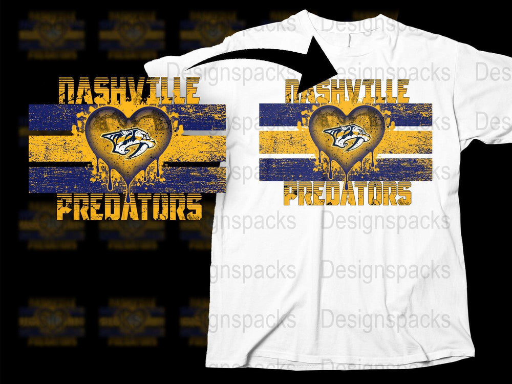 Nashville Predators T-Shirt, Vintage Distressed Look, NHL Sports Tee, Fan Apparel, Unisex Clothing