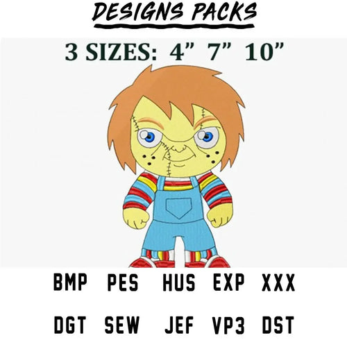 Halloween Doll Horror Movie Embroidery Design