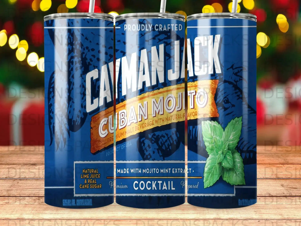 Cayman Jack Cuban Mojito premium malt beverage in a can with mint.