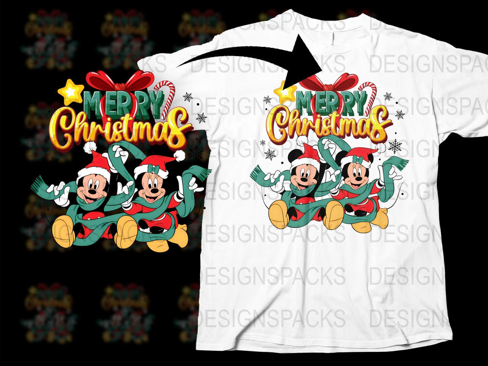 Merry Christmas T-Shirt, Festive Holiday Tee, Cartoon Characters, Family Matching Outfits, Gift Idea