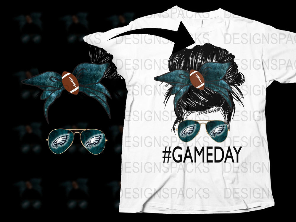 Game Day Football Themed T-Shirt, Unique Fantasy Art Design, Sports Fan Apparel