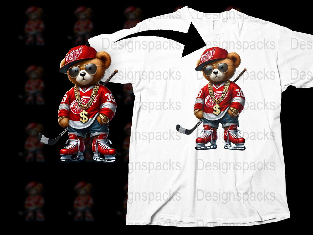 Hip Hop Bear T-Shirt, Trendy Animal Print Tee, Cool Urban Style Shirt for Youth