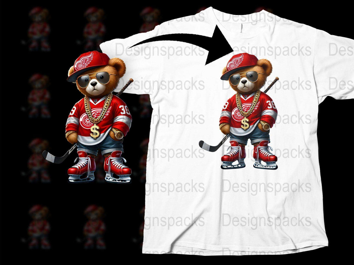 Hip Hop Bear T-Shirt, Trendy Animal Print Tee, Cool Urban Style Shirt for Youth