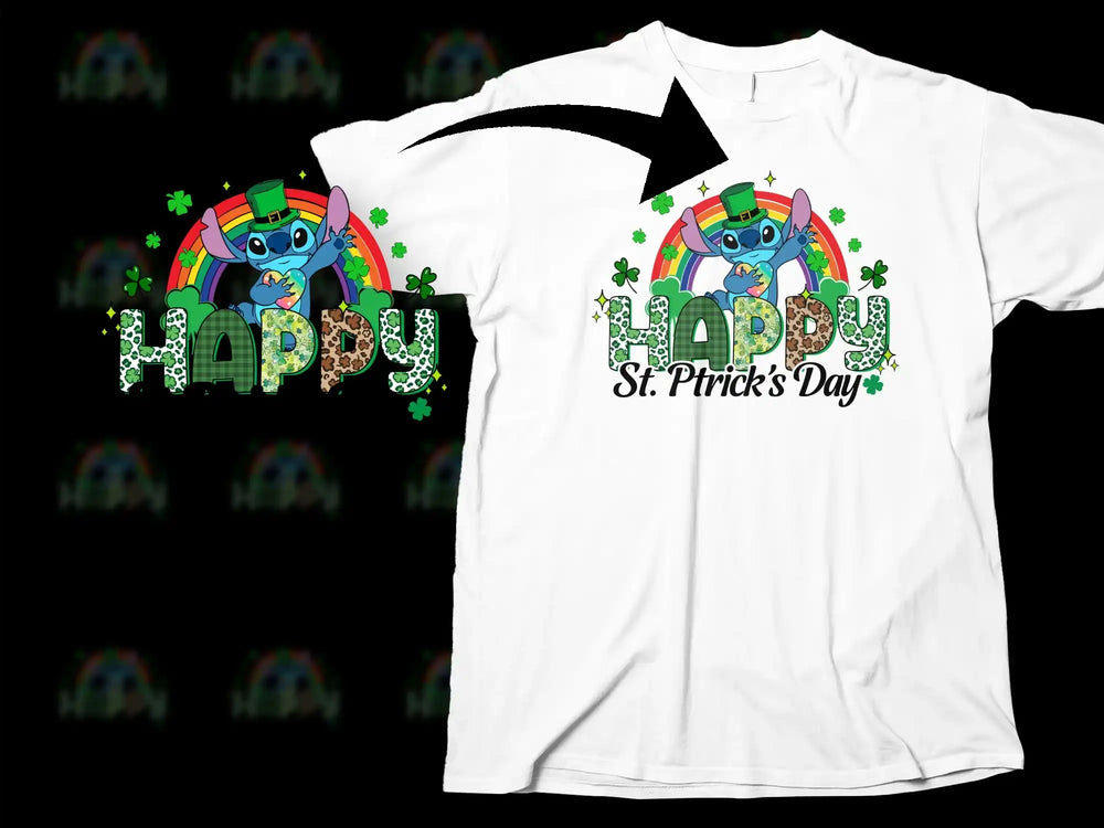 Stitch Leprechaun Hat St Patrick's Day Rainbow Happy product type
