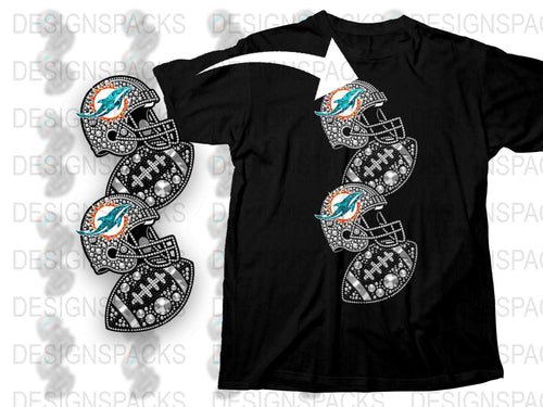 Miami Football T-Shirt, Unique Dolphin Graphic, Men's Sports Tee, Casual Black Shirt with Vibrant Print