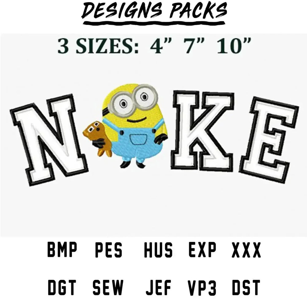 Cartoon with Teddy Bear Embroidery Design