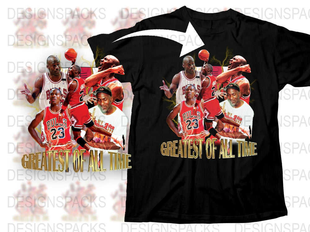 Greatest of All Time Bulls 23 Basketball Legend Graphic T-Shirt Vintage Style Sports Fan Apparel