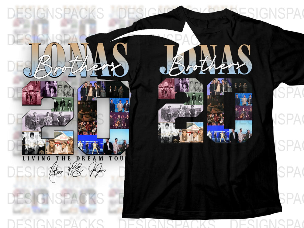 Jonas Brothers Concert Collage T-Shirt, Vintage Band Tour Merch, Fan Gift Idea