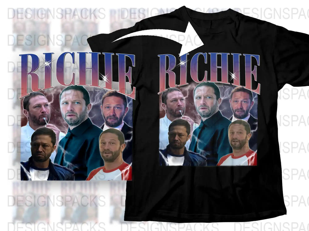 Retro Richie Graphic T-Shirt, Vintage 90s Style Tee, Multiple Faces Print, Casual Streetwear, Unisex Fashion Top