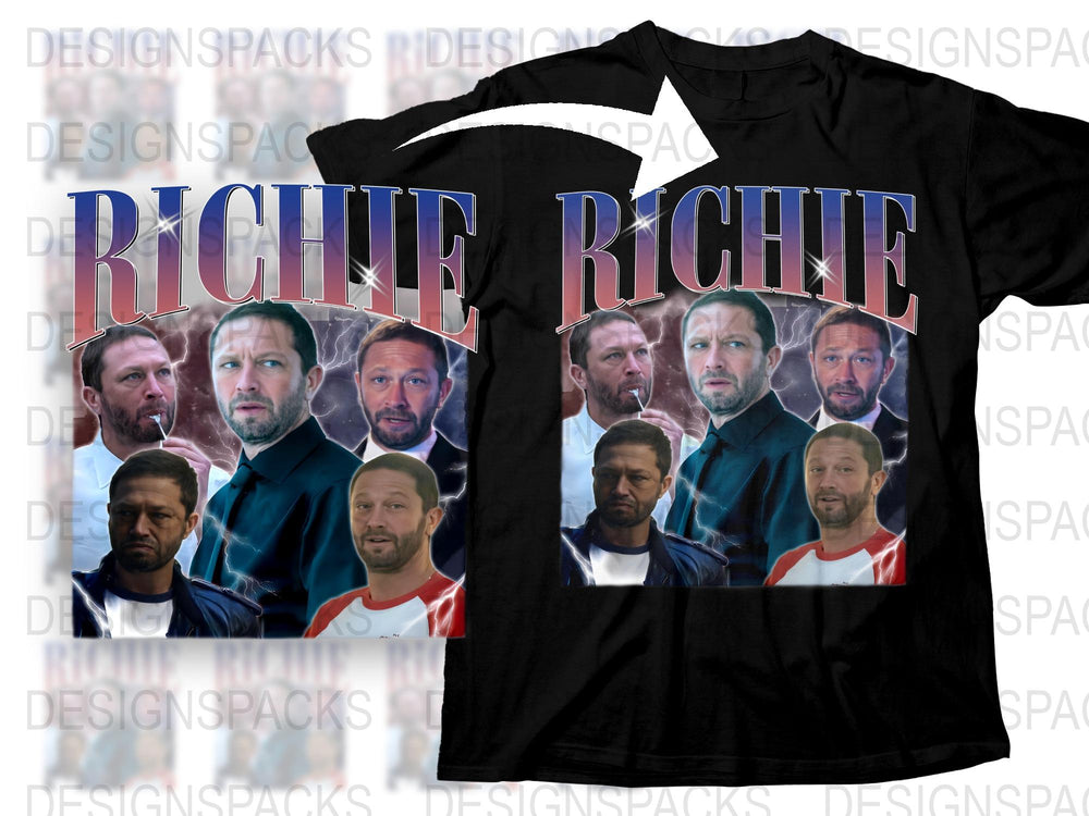 Retro Richie Graphic T-Shirt, Vintage 90s Style Tee, Multiple Faces Print, Casual Streetwear, Unisex Fashion Top