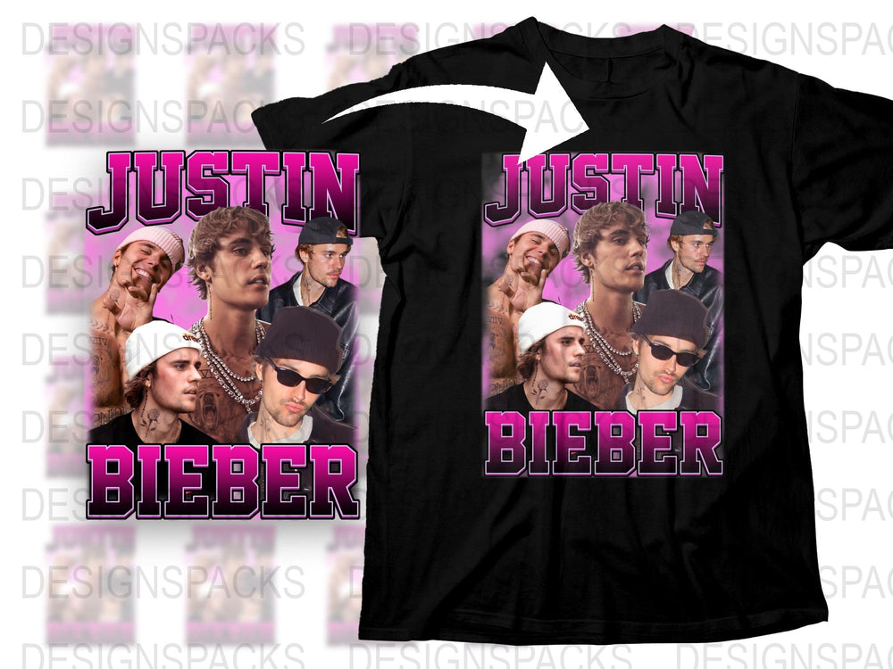 Justin Bieber Fan T-Shirt, Vintage Pop Star Graphic Tee, Purple Aesthetic, Music Memorabilia