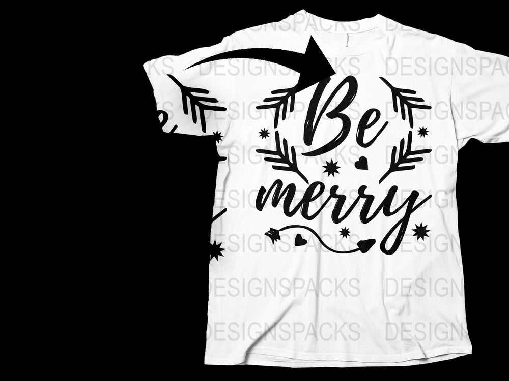 Be Merry Christmas T-Shirt, Festive Holiday Tee, White Graphic Holiday Shirt, Unisex Christmas Shirt, Casual Winter Apparel