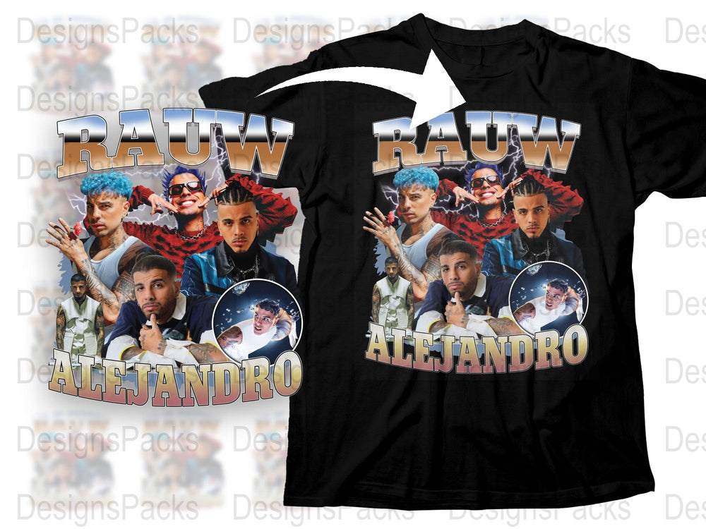 Rauw Alejandro Fan T-Shirt, Music Artist Graphic Tee, Unisex Hip Hop Shirt, Black Cotton Shirt with Celebrity Print, Gift Idea