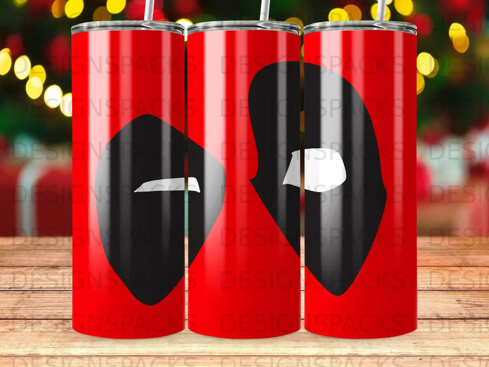 Red Black Superhero Face Mask Deadpool Tumbler product type
