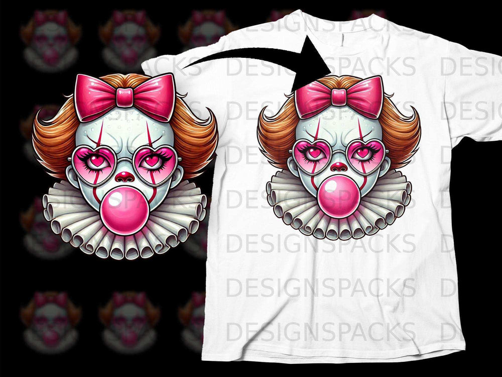 Clown with Bubblegum and Heart Glasses T-shirt
