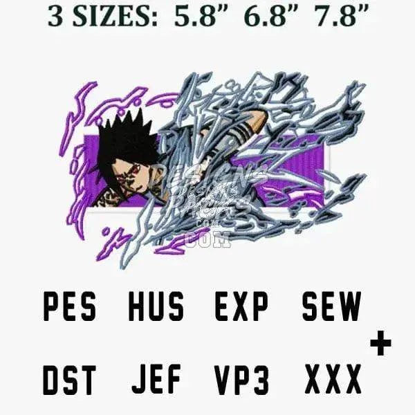 Sasuke Anime Embroidery Design
