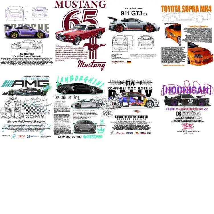 64 Cars Heritage Automobile Legacy Designs Bundle Png
