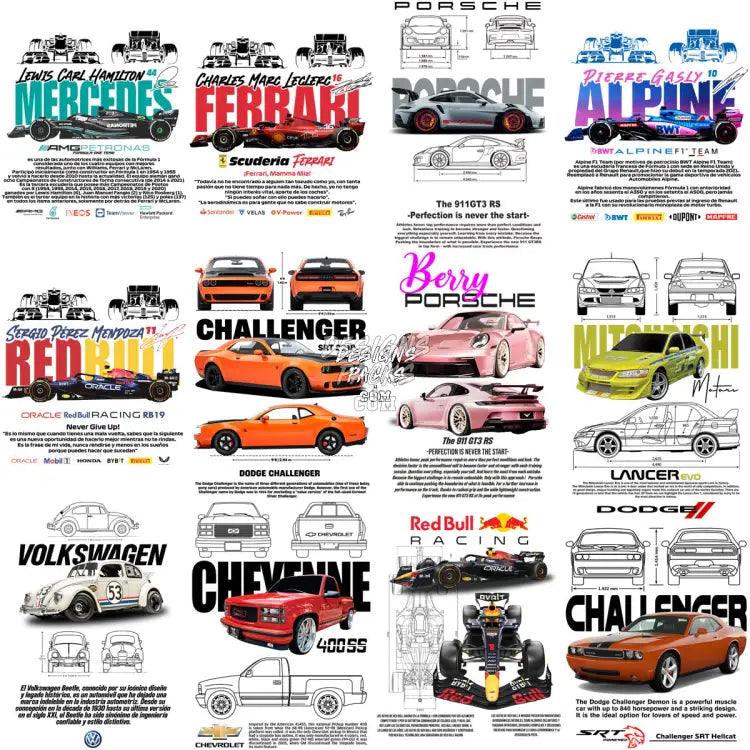 64 Cars Heritage Automobile Legacy Designs Bundle Png