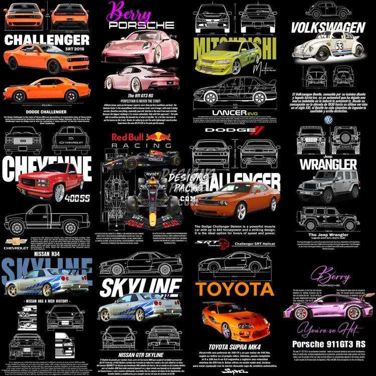 64 Cars Heritage Automobile Legacy Designs Bundle Png