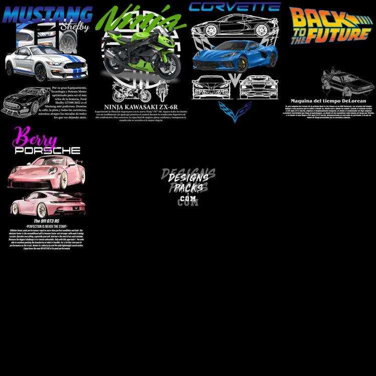 64 Cars Heritage Automobile Legacy Designs Bundle Png