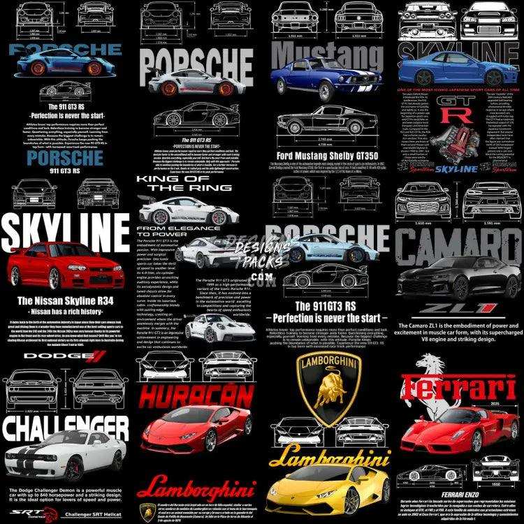 64 Cars Heritage Automobile Legacy Designs Bundle Png