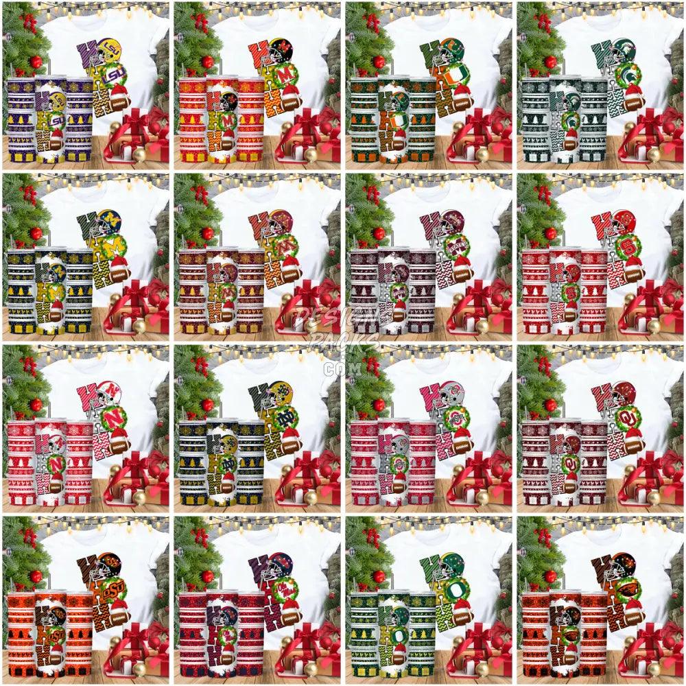 64 College Sport Football Teams Hohoho Tumbler Wrap Bundle Jpg