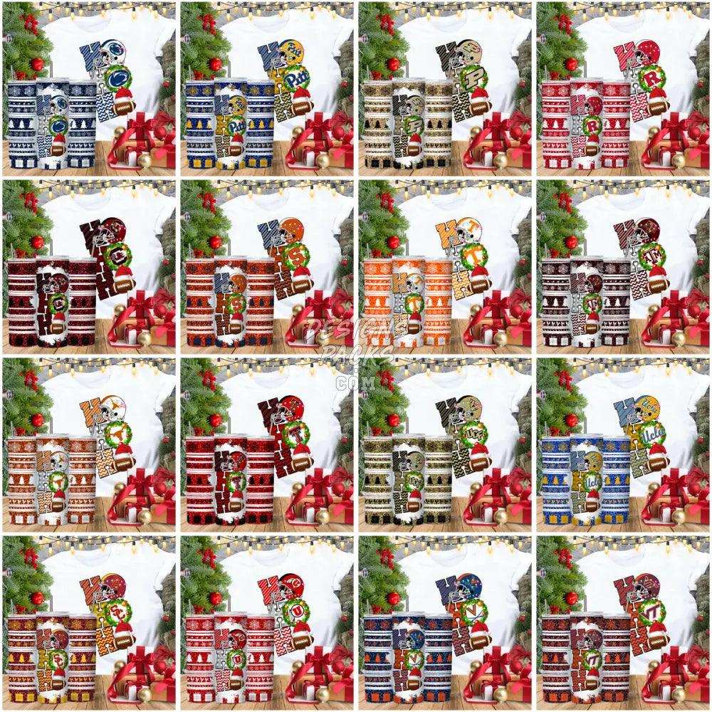 64 College Sport Football Teams Hohoho Tumbler Wrap Bundle Jpg