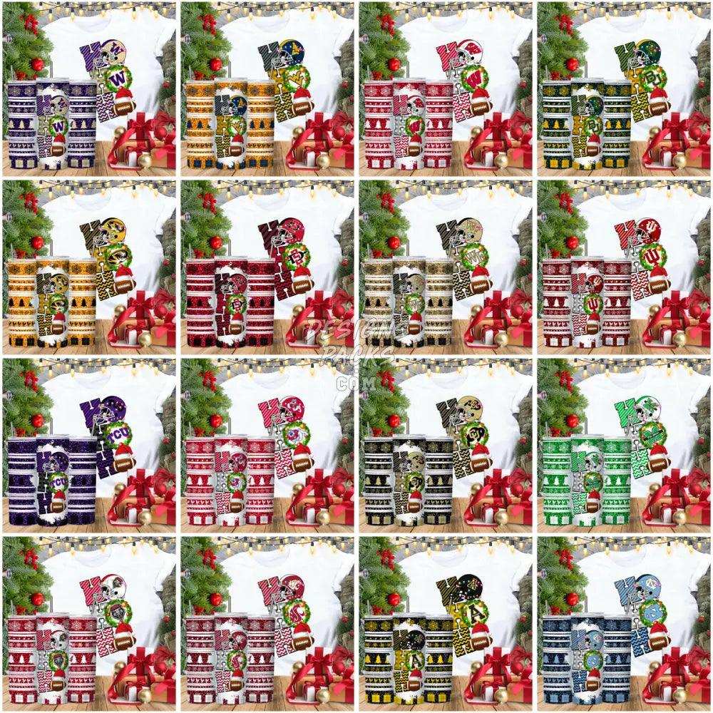 64 College Sport Football Teams Hohoho Tumbler Wrap Bundle Jpg