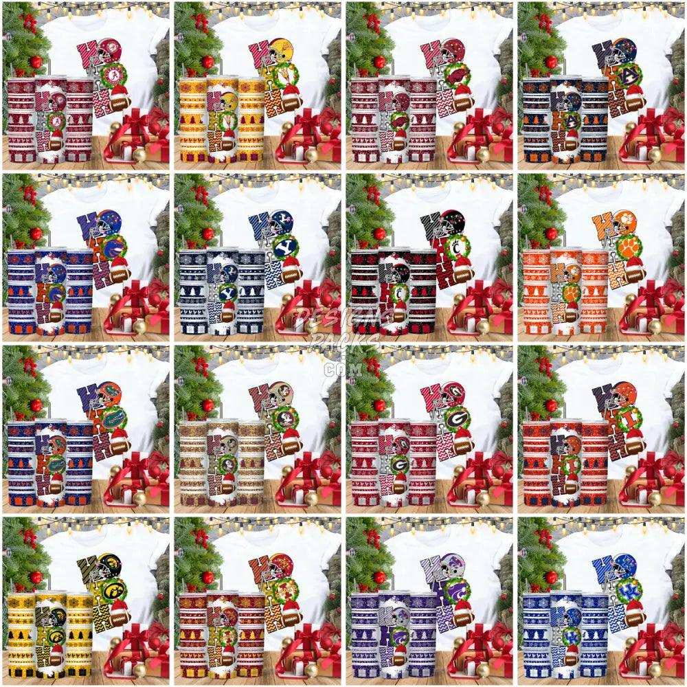 64 College Sport Football Teams Hohoho Tumbler Wrap Bundle Jpg