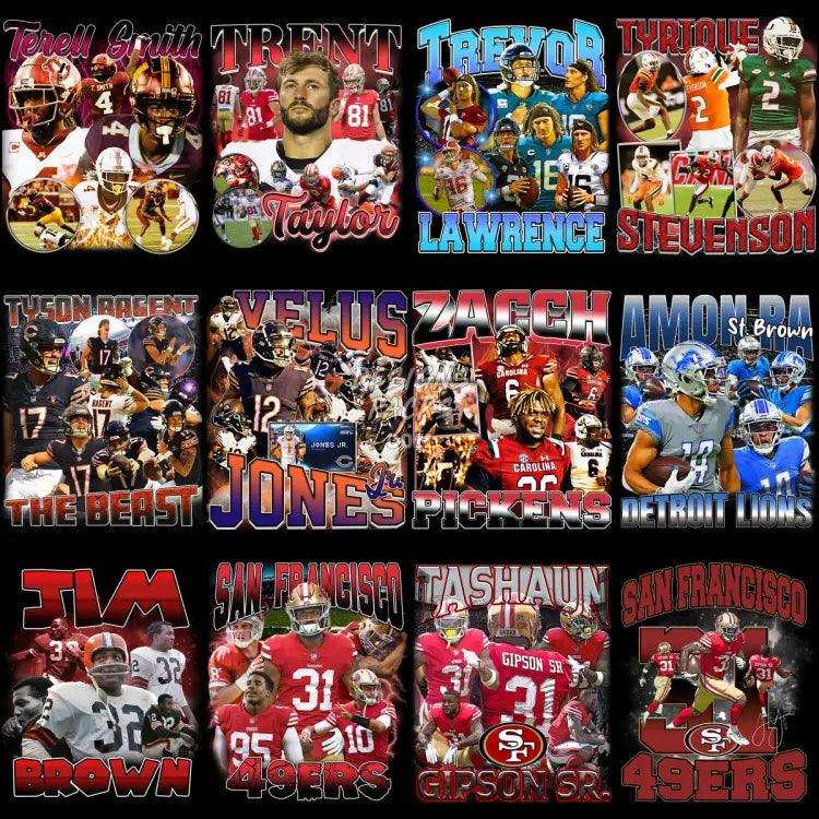 64 Football Players Bootleg Designs Bundle Png