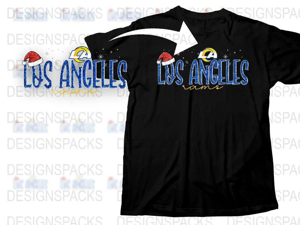 Los Angeles Sports Team Fan T-Shirt, Unisex Black Tee with Logo, Casual Wear, Gift for Sports Enthusiasts