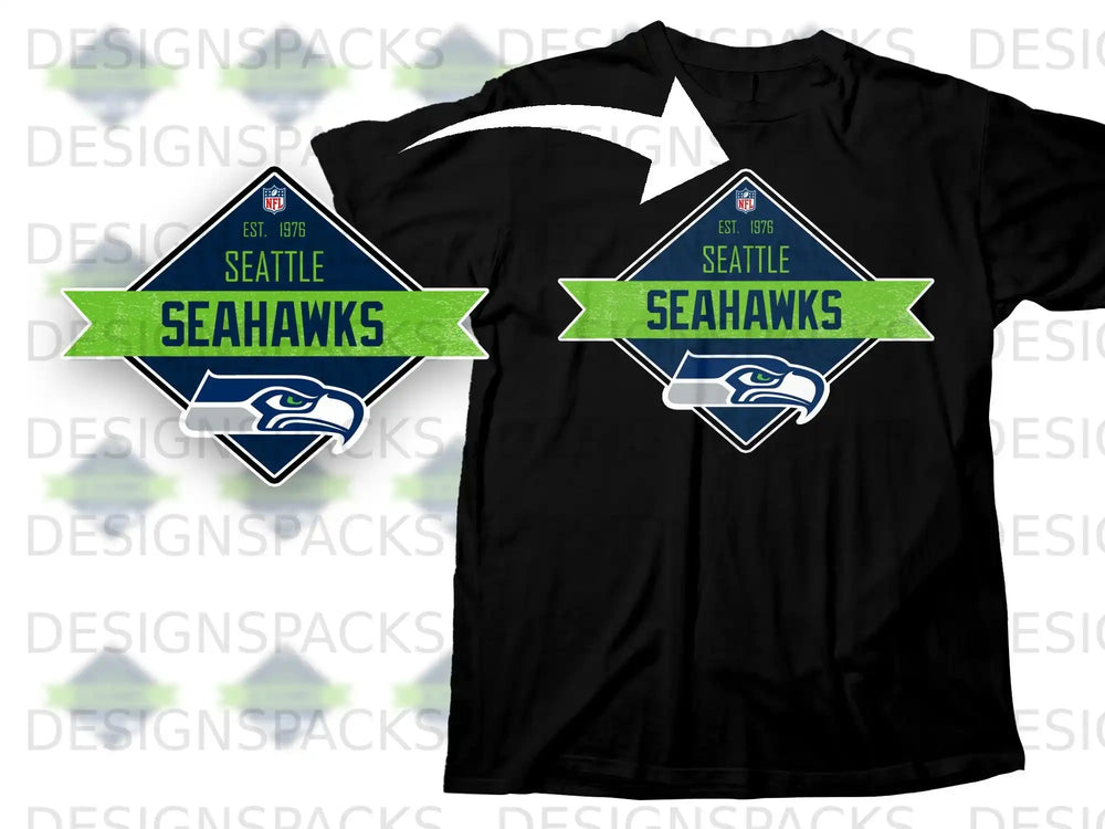 Seattle Seahawks Est 1976 NFL Logo Graphic T-shirt