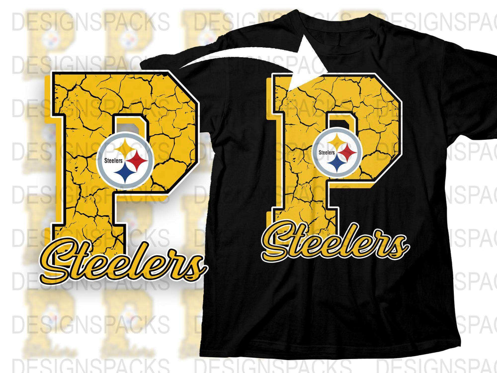 Vintage Pittsburgh Steelers T-Shirt, Cracked Gold Number Design, Retro Sports Fan Apparel, Unisex Football Tee