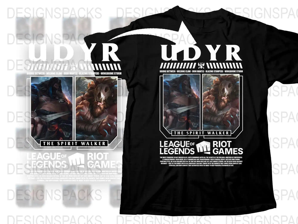 League of Legends Udyr T-Shirt, Spirit Walker Graphic Tee, Riot Games Merchandise, Gaming Apparel
