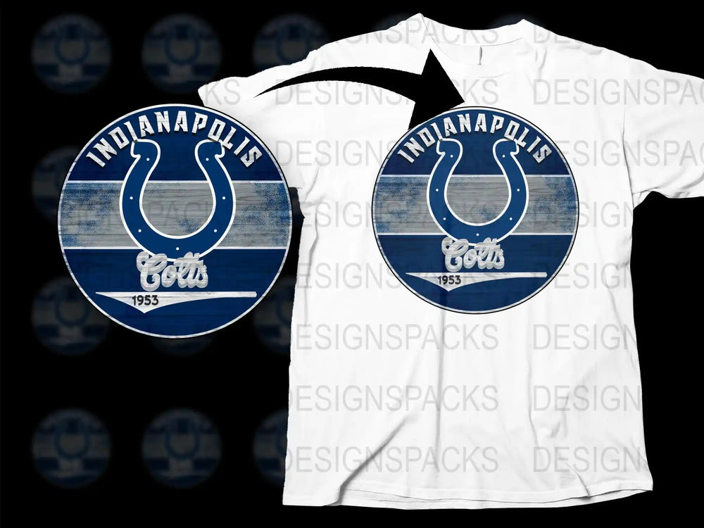 Indianapolis Colts 1953 Vintage Logo T-Shirt, Distressed Blue Sports Tee, Retro Football Fan Apparel, Unisex Gift Idea