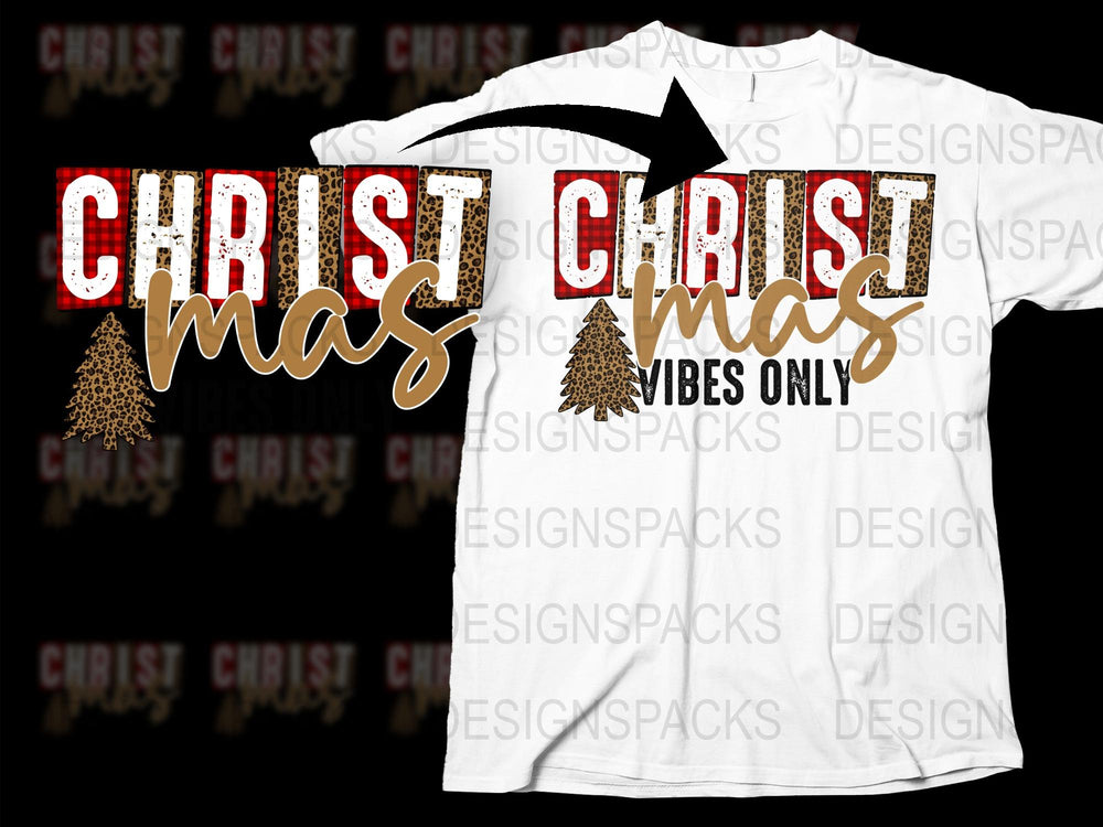 Christmas Vibes Only T-Shirt, Festive Holiday Tee, Winter Fashion, White Shirt with Red Letters
