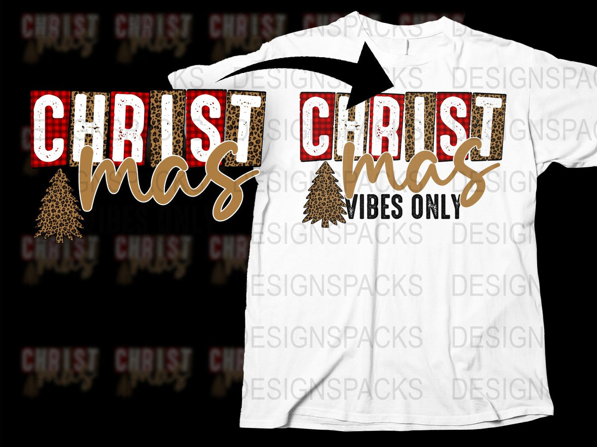 Christmas Vibes Only T-Shirt, Festive Holiday Tee, Winter Fashion, White Shirt with Red Letters