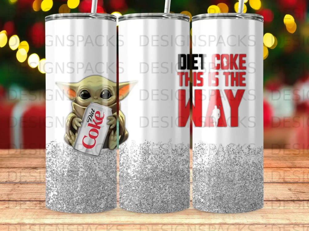 Grogu Diet Coke This Is The Way Silver Glitter Tumbler product type
