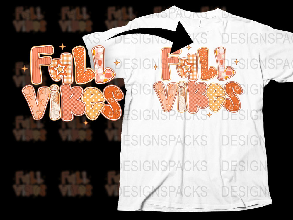 Fall Vibes T-Shirt, Autumn Orange Text, Casual Graphic Tee, Unisex Fashion Top, Seasonal Apparel
