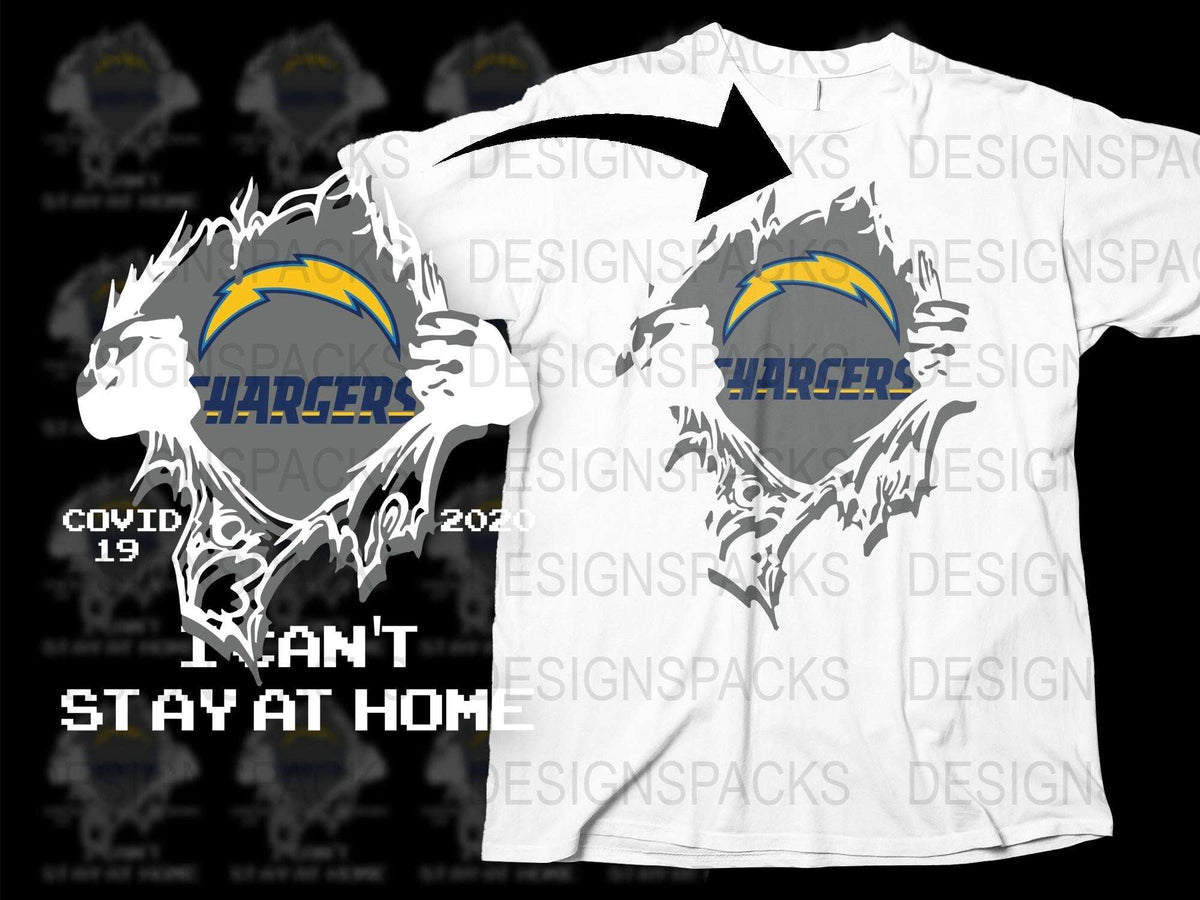 Los Angeles Chargers T-Shirt, Claw Scratch Design, Football Fan Apparel, Casual Sports Tee