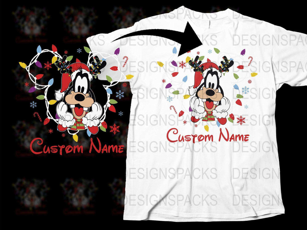 Custom Name Kids T-Shirt, Personalized Cartoon Character Christmas Tee, Holiday Gift for Children, Festive Winter Apparel