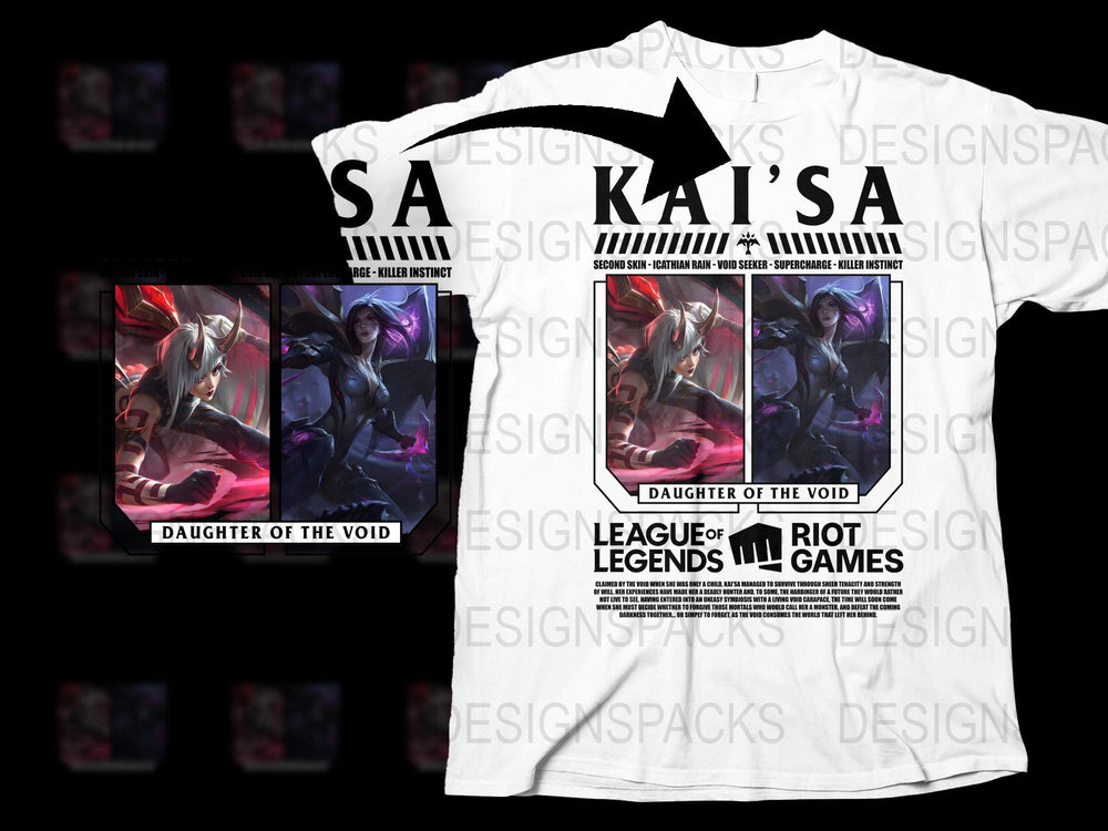 League of Legends Kai'Sa Daughter of the Void Graphic T-Shirt, Gaming Apparel, Riot Games Merchandise