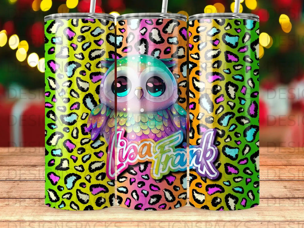 Lisa Frank Colorful Owl Leopard Print Tumbler product type