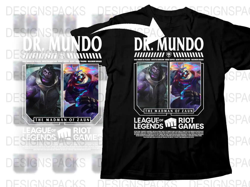 League of Legends Dr. Mundo T-Shirt, The Madman of Zaun, Riot Games Merch, Gaming Apparel