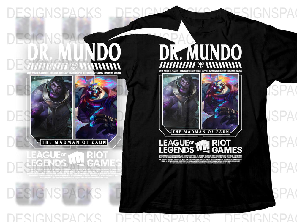League of Legends Dr. Mundo T-Shirt, The Madman of Zaun, Riot Games Merch, Gaming Apparel