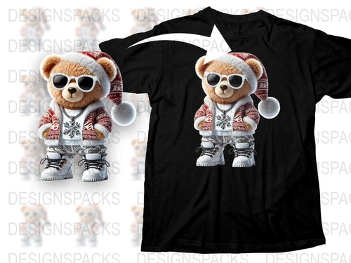 Cute Teddy Bear T-Shirt, Winter Holiday Fashion, Unisex Kids' Tee, Christmas Gift Idea