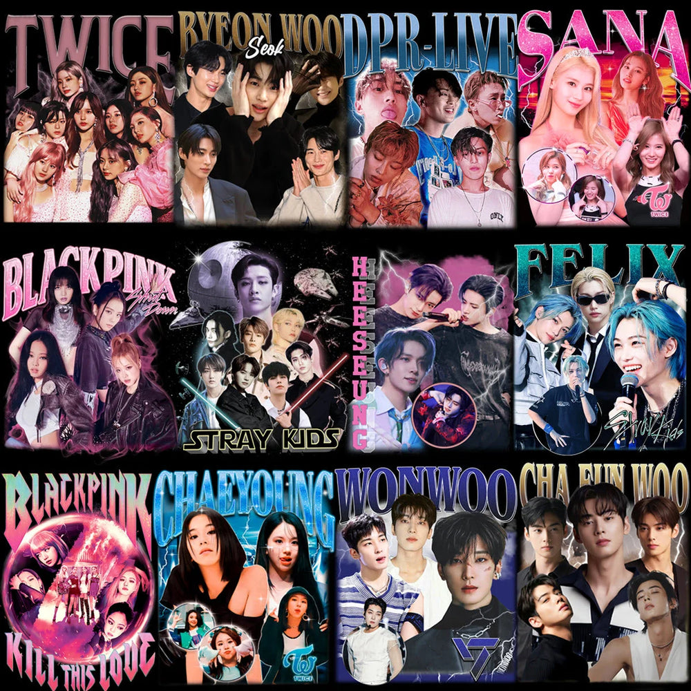 65 KPOP Music Tribute Streetwear & Bootleg Designs Bundle PNG
