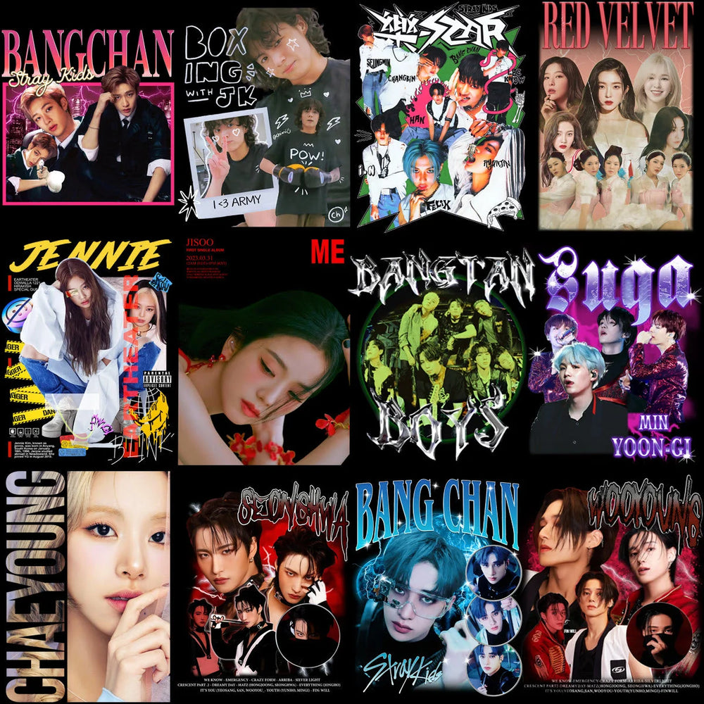 65 KPOP Music Tribute Streetwear & Bootleg Designs Bundle PNG